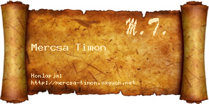 Mercsa Timon névjegykártya